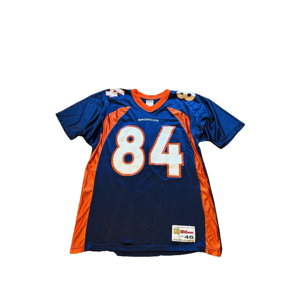 Vintage Wilson, Denver Broncos, Shannon Sharpe #84 Jersey Size L Made USA!